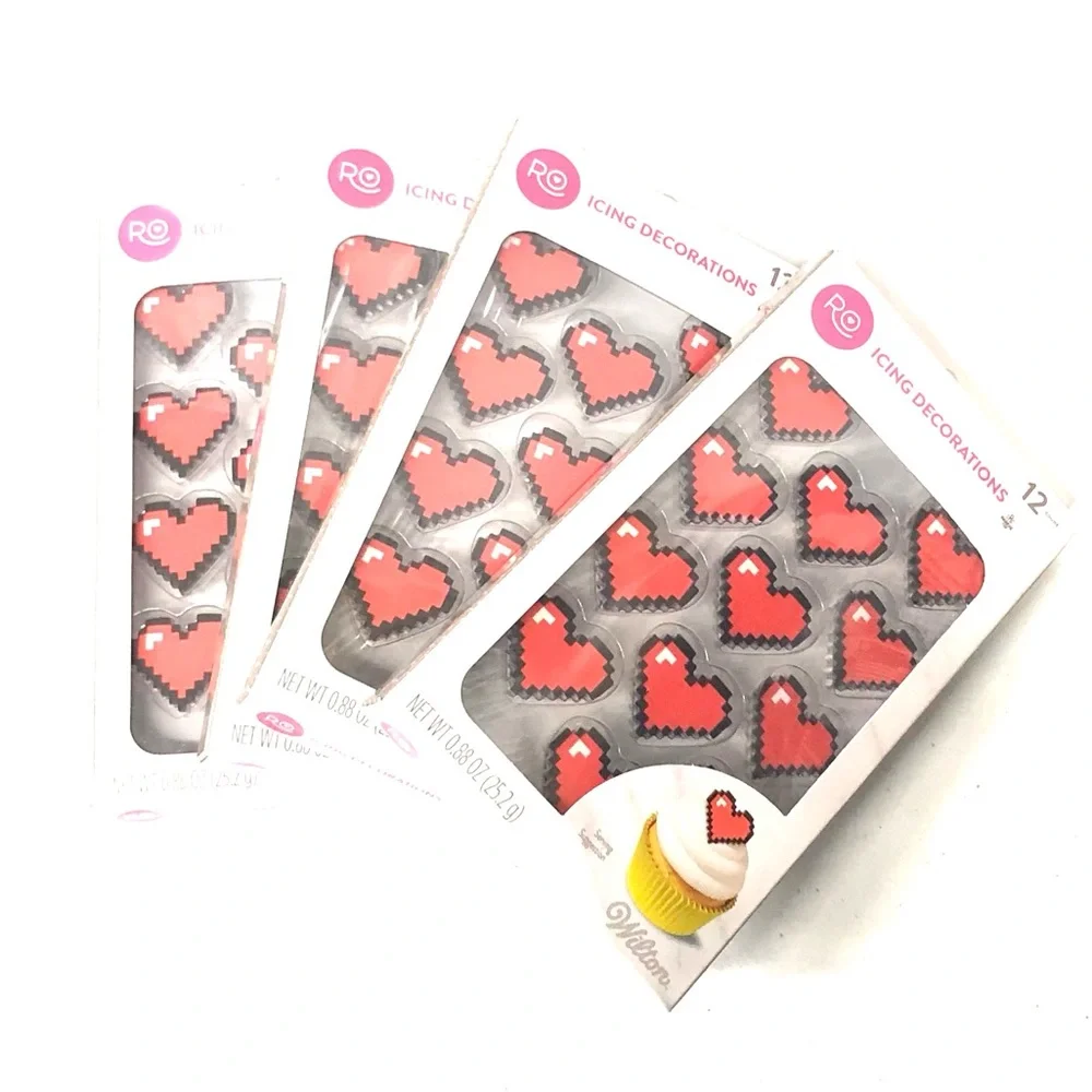 Wedding, love, engagement, sweetheart, shower Wilton Red Heart Icing Decorations